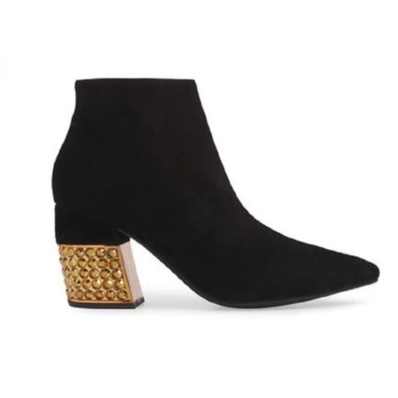 Jeffrey Campbell final statement rhinestone heeled suede boots Sz 6 - Picture 1 of 8